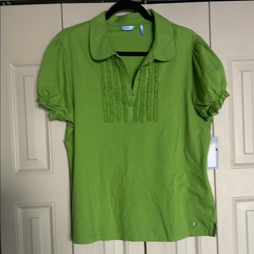Izod Green Women's Ruffled Top